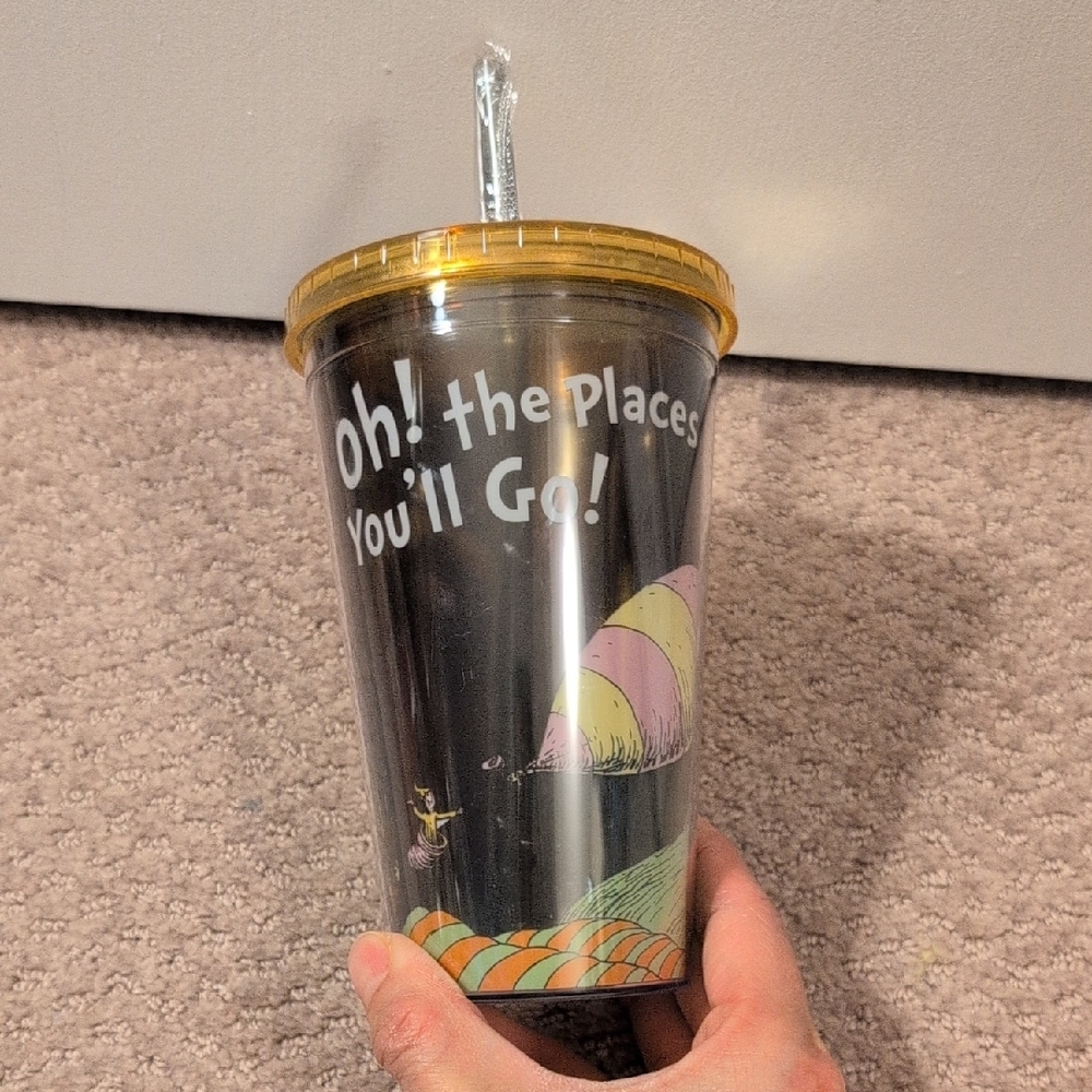 Dr. Seuss Travel Tumbler "Oh The Places You'll Go" NEW
